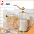 Golden handle white faucet wash basin water tap